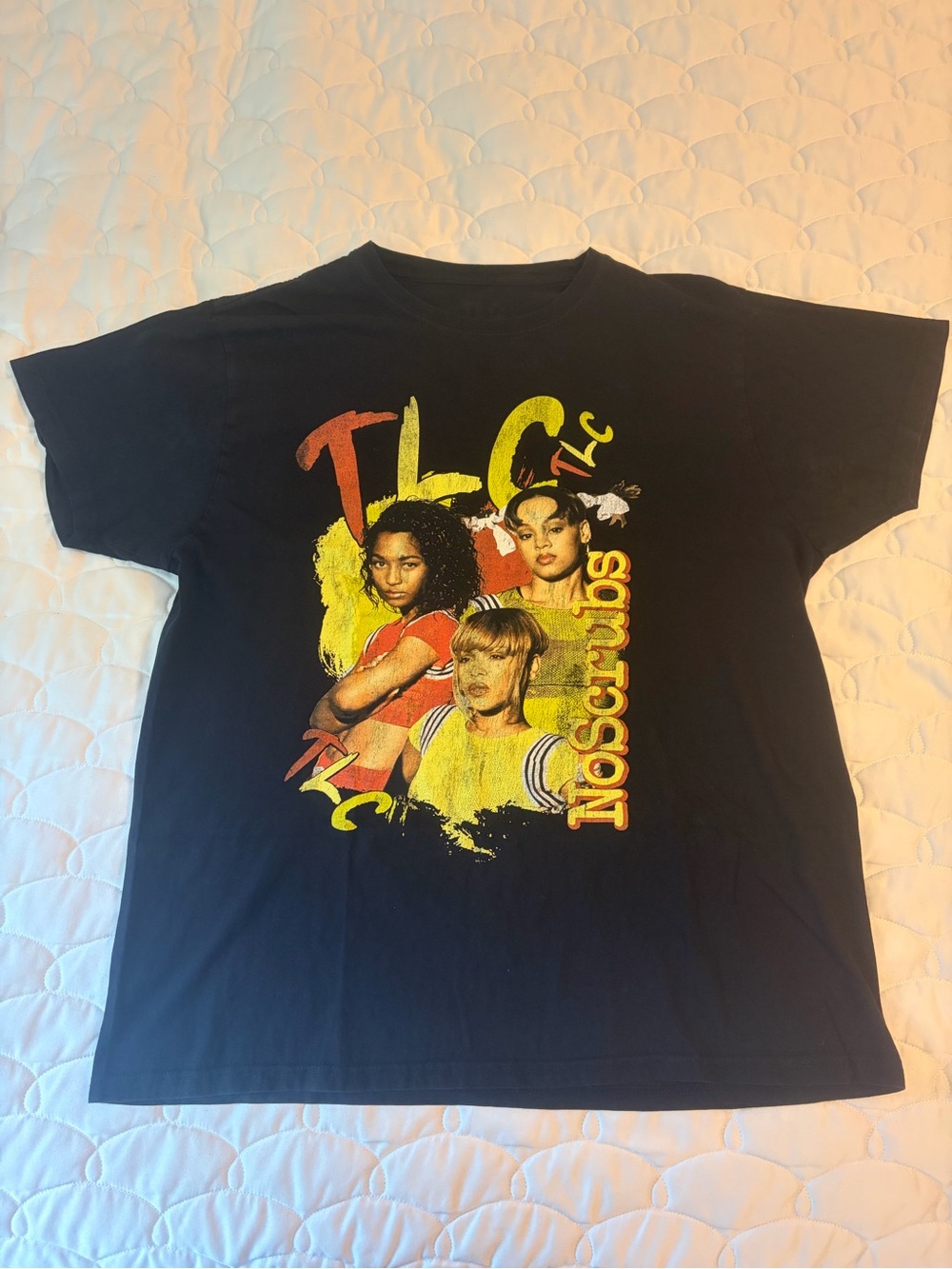 TLC Black Graphic Short Sleeve Tee with Yellow & Red Print - TLC Brand